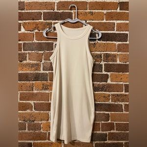 Bodycon tan mini dress